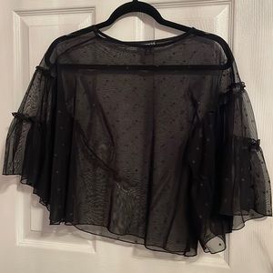 Mesh Black polkadot shirt